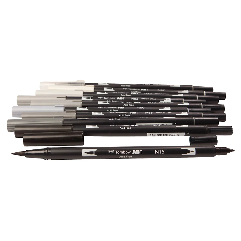 Tombow Grayscale Palette Dual Brush Pen Set