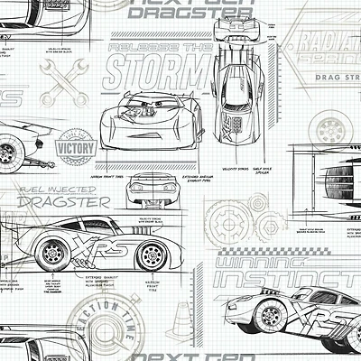 RoomMates Disney® Pixar Cars Schematic Peel & Stick Wallpaper