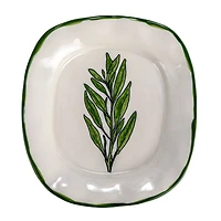 Hello Honey® 7.75" Vegetable & Herb Print Stoneware Plate Set