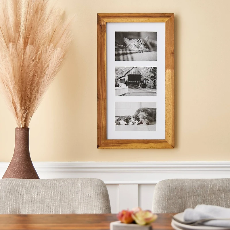 3 Opening 5" x 7" Walnut Collage Frame with Mat by Studio Décor®