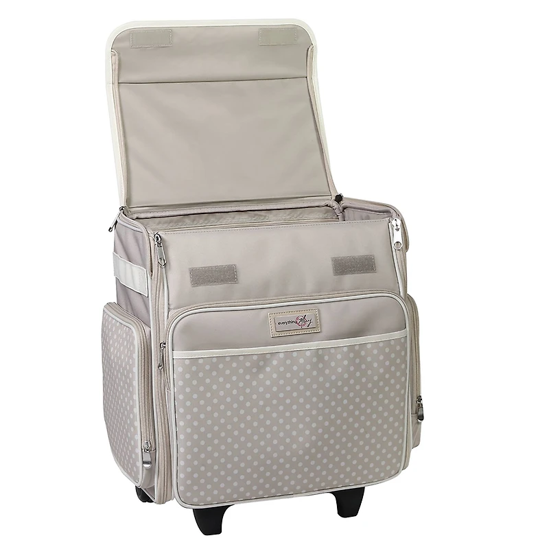 Everything Mary Tan Dot Rolling Scrapbooking Case