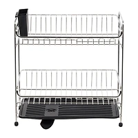 IRIS® 15.75" Stainless Steel 2-Tier Dish Rack
