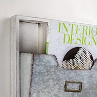Galvanized Metal Mail & Magazine Wall Organizer
