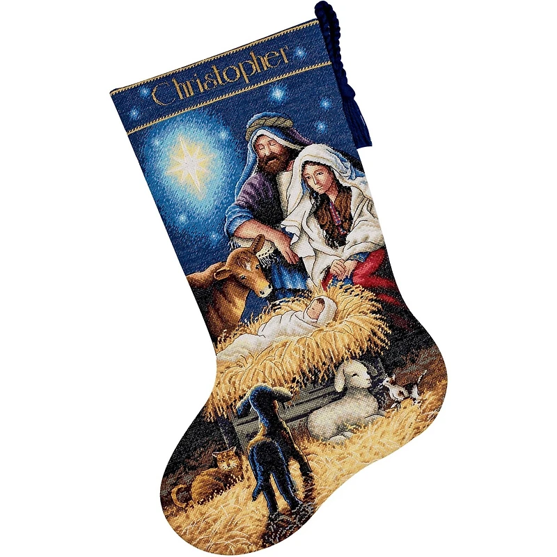 Dimensions® Gold Collection® Holy Night Stocking Counted Cross Stitch Kit