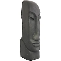 31" Black Tall Distressed Totem Face Sculpture