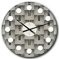 Designart 'Mimimal Black And White Design I Mid-Century Modern Wall Clock