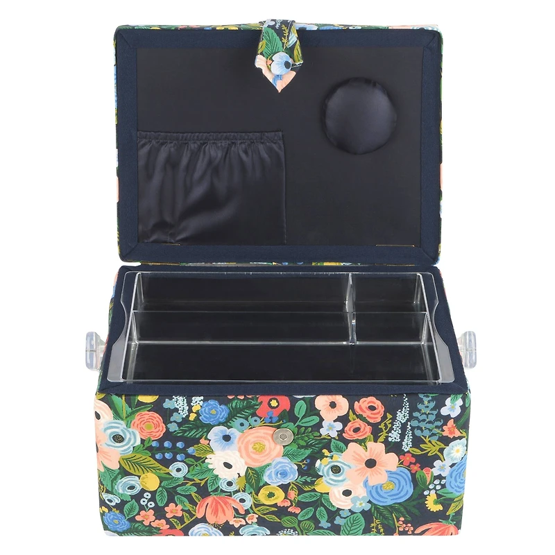 11.5" Blue Floral Sewing Basket by Loops & Threads®
