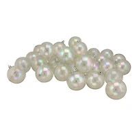 32ct. 3.5" Clear Iridescent Shatterproof Shiny Christmas Ball Ornaments