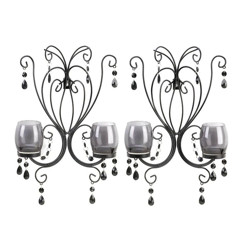 15" Midnight Elegance Candle Wall Sconces, 2ct.