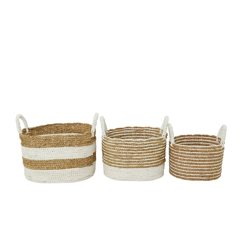 Brown Seagrass Bohemian Storage Baskets