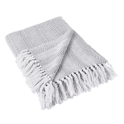 DII® Gray Herringbone Stripe Throw
