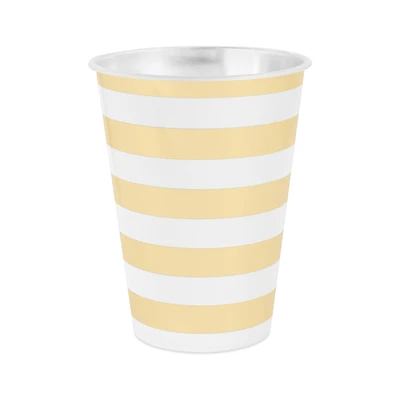12oz. Gold Stripes Plastic Cups by Celebrate It®, 8ct.