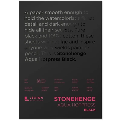 Legion Paper Stonehenge Aqua Black Hot-Press Watercolor Pad