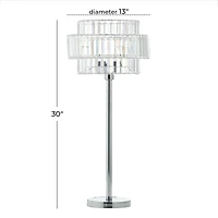 Silver Iron Contemporary Table Lamp, 30" x 13" x 13"
