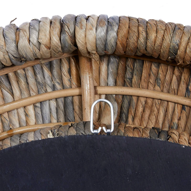 35" Gray Temper Border Coastal Style Round Wall Mirror