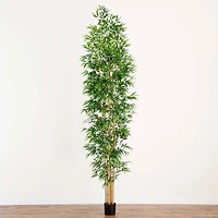 11ft. Green Artificial Bamboo Tree with Real Bamboo Trunks