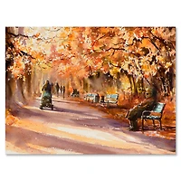 Designart - Road In The Park In Sunny Autumn Day