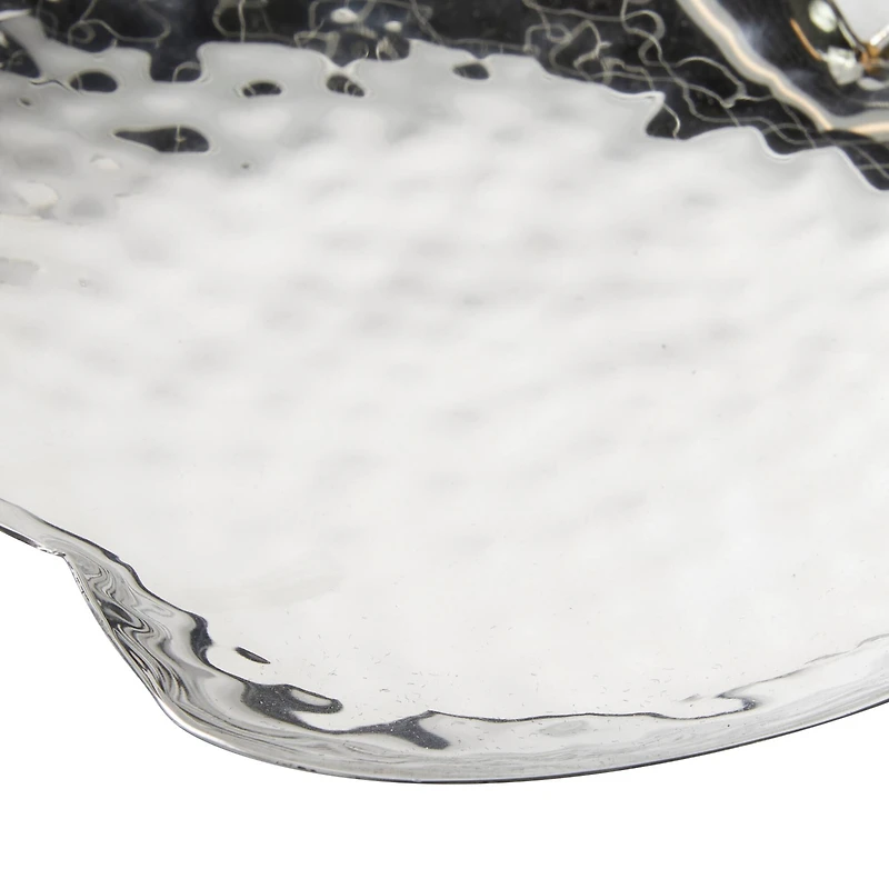 Silver Apple Stainless Steel Contemporary Tray Set