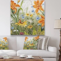 Designart - Orange Wildflowers In The Meadows III
