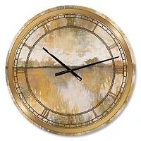 Designart Cream & Brown Curious Sky Glam Wall Clock