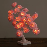 2ft. Pre-Lit Artificial Valentine's Day Twig Tree with 24 Rose Shaped LED Lights