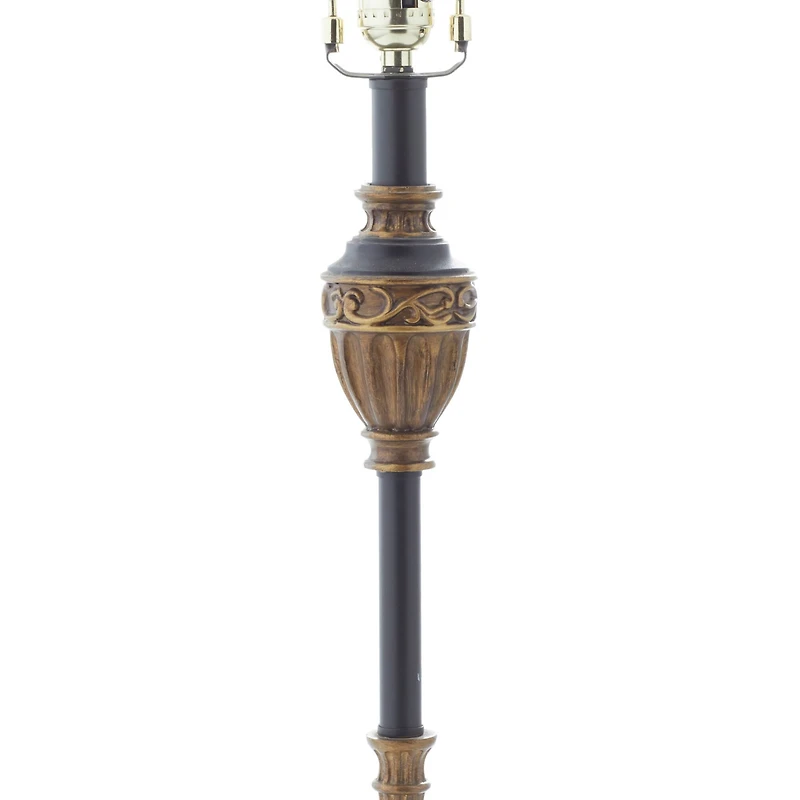 Brass Metal Tuscan Table Lamp, 33" x 10" x 10"