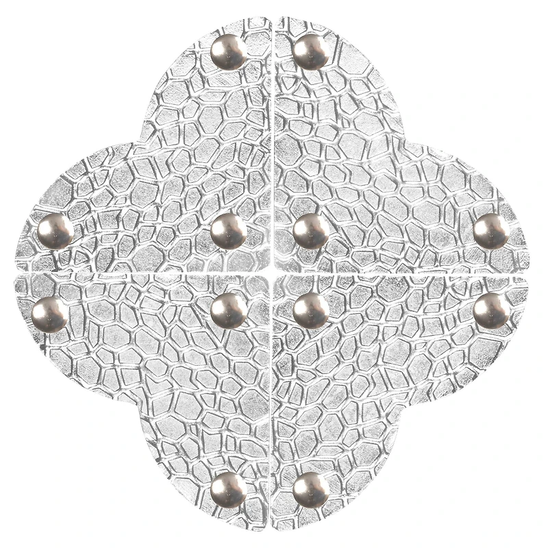 Dritz Home Nickel Textured Quatrefoil Corners