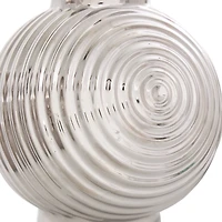 Silver Ceramic Abstract Textured Vase Set