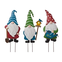 Glitzhome® 3ft. Multi-Functional Metal Gnome Yard Stake, 3ct.