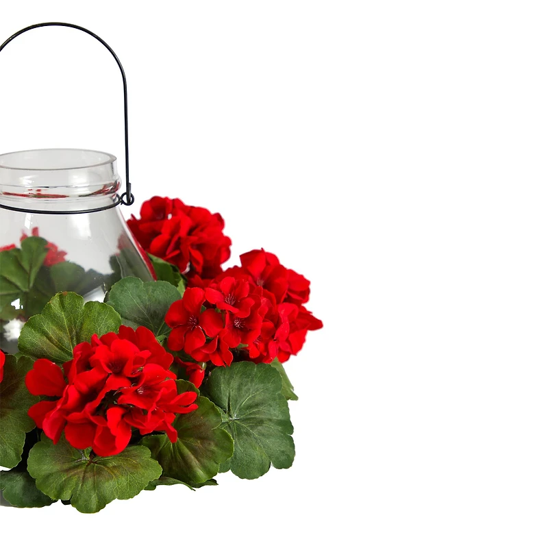 16" Artificial Geranium Candelabrum