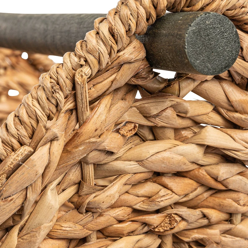 Hello Honey® 16" Bankuan Braided Oval Toilet Paper Basket with Wood Bar