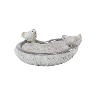 13" Gray Stone Country Birds Garden Sculpture