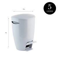 Bath Bliss White 5L Contour Step Pedal Waste Bin