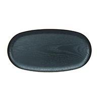 Hello Honey® 13.75" Black Oval Oak Wood Serving Tray
