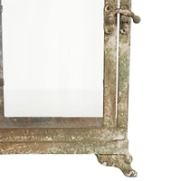 Brown Distressed Arched Panel Candle Lantern Set