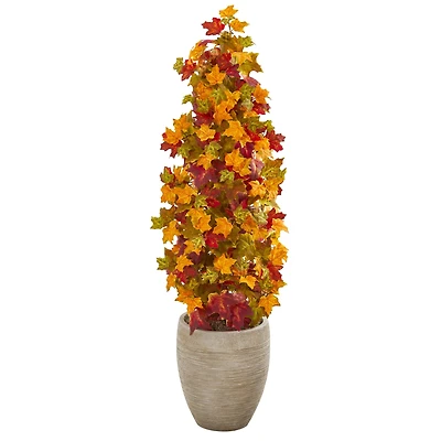 3.5ft. Autumn Maple Tree in Sand Colored Planter