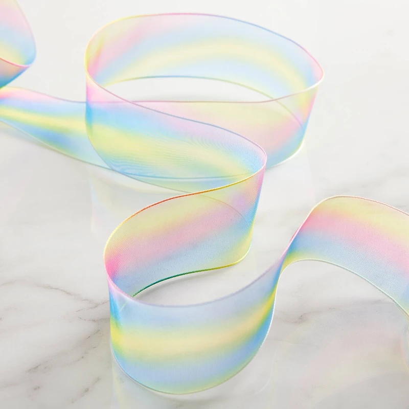 1.5" x 3yd. Rainbow Wired Sheer Ribbon by Celebrate It® Classic