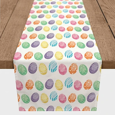 Watercolor Eggs 16" x 90" Poly Twill Table Runner