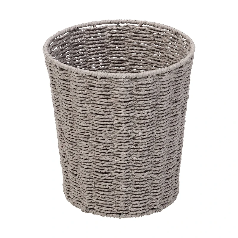 Honey Can Do Gray 7 Piece Twisted Paper Rope Woven Bathroom Storage Basket Set