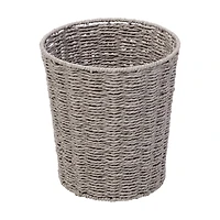 Honey Can Do Gray 7 Piece Twisted Paper Rope Woven Bathroom Storage Basket Set