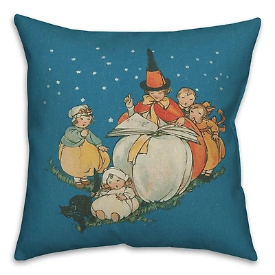 Vintage Halloween Family Throw Pillow