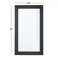 42" Black Rectangle Wood Contemporary Wall Mirror