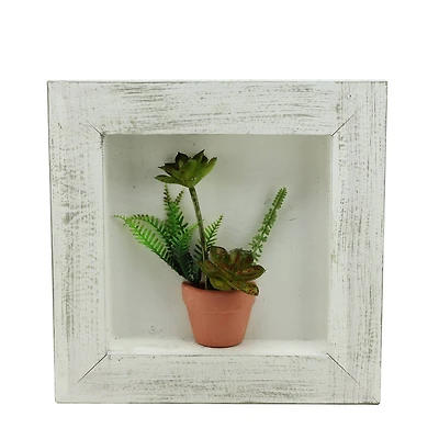 12" Mixed Succulent Plants in a Pot, 3-D Wall Art Décor