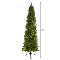 10ft. Pre-Lit Green Mountain Pine Artificial Christmas Tree, Clear LED Lights