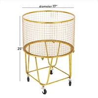 24" Gold Iron Glam Storage Cart