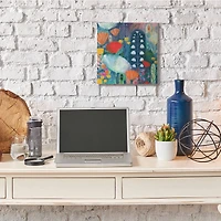 Stupell Industries Playful Field of Abstract Florals Blue Red Canvas Wall Art