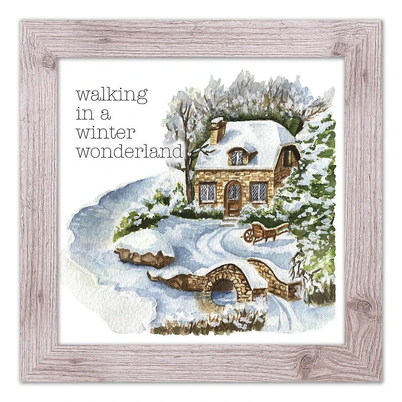 Walking in a Winter Wonderland Western White Framed Print