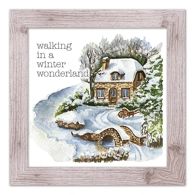 Walking in a Winter Wonderland Western White Framed Print