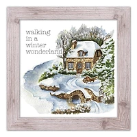 Walking in a Winter Wonderland Western White Framed Print
