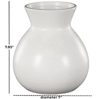 8" White Speckled Ceramic Minimalistic Vase
